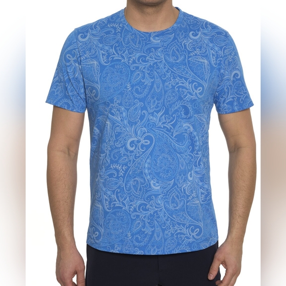 Robert Graham Swanson Periwinkle Crewneck Tee. XL - Picture 1 of 3